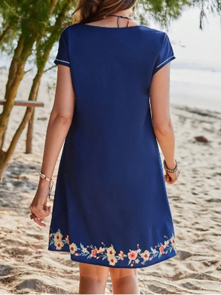 Floral Print Short Sleeved V-neck Casual Women's Dress Dating Vacation Daily Commuting Style Summer Dresses